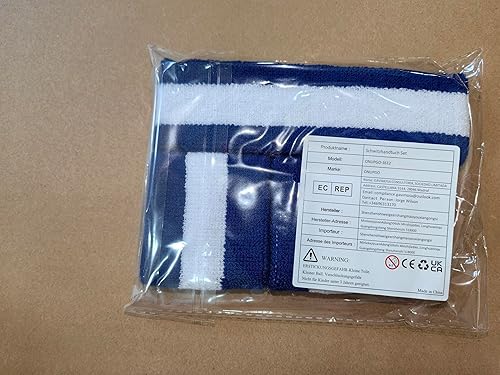 Miniatura 8 de ONUPGO - Conjunto de diadema y muñequeras deportivas para el sudor, hechas de algodón con bucles, muñequeras, contra humedad