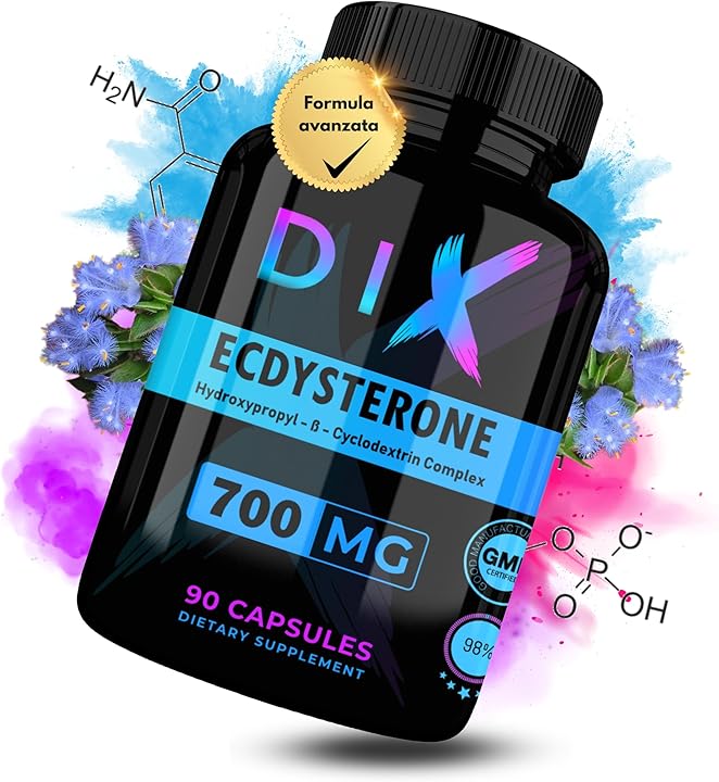 Beta ecdisterone puro al 98% assorbimento ottimale 700mg 90 capsule dix