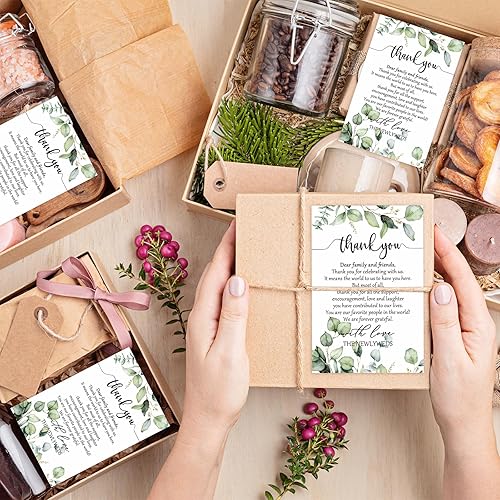 Miniatura 7 de Tarjetas de agradecimiento de boda, diseño de lugar de agradecimiento, tarjetas de hojas de eucalipto de 4 x 6 pulgadas para boda, recepción,