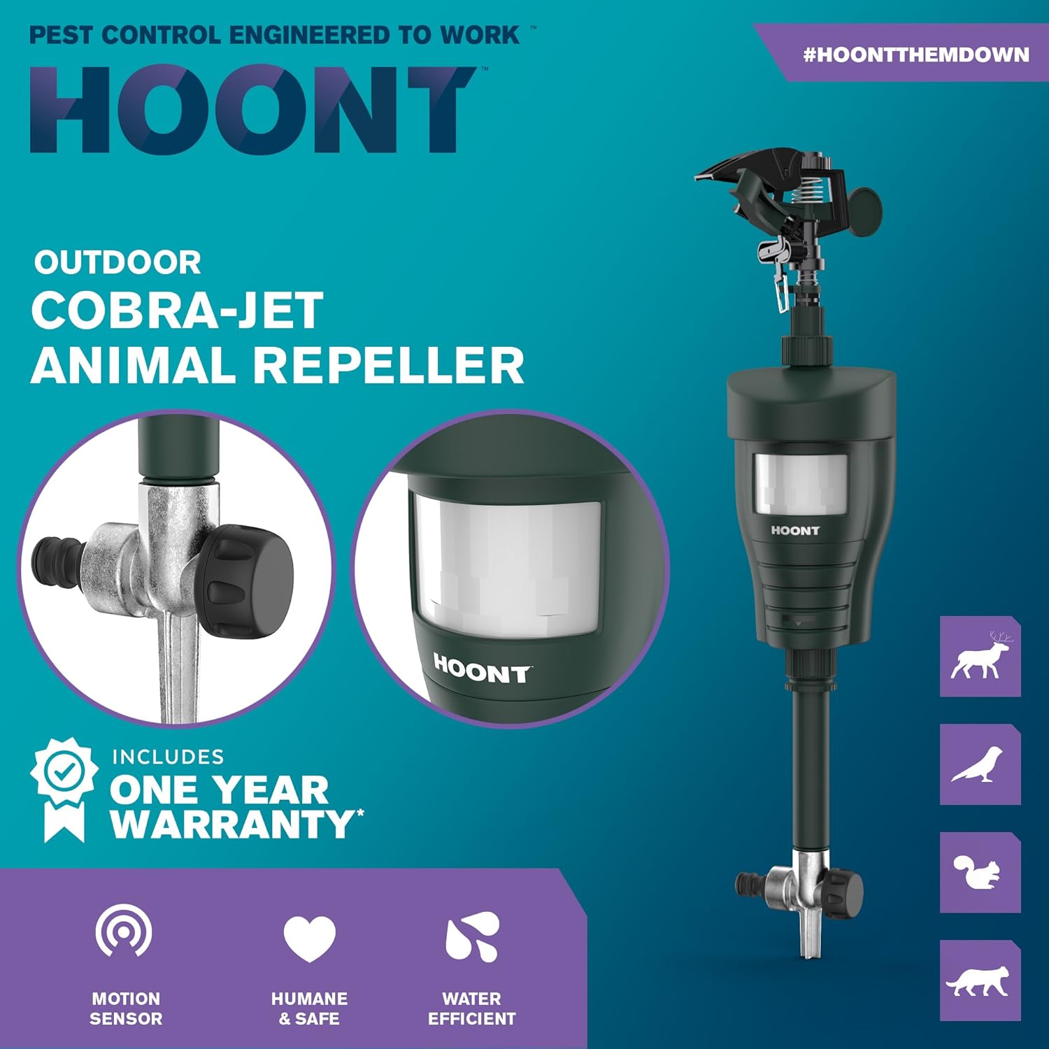 Hoont Cobra Yard and Garden Motion Activated Water Blaster - Animal Rodent Repellent : Patio, Lawn & Garden