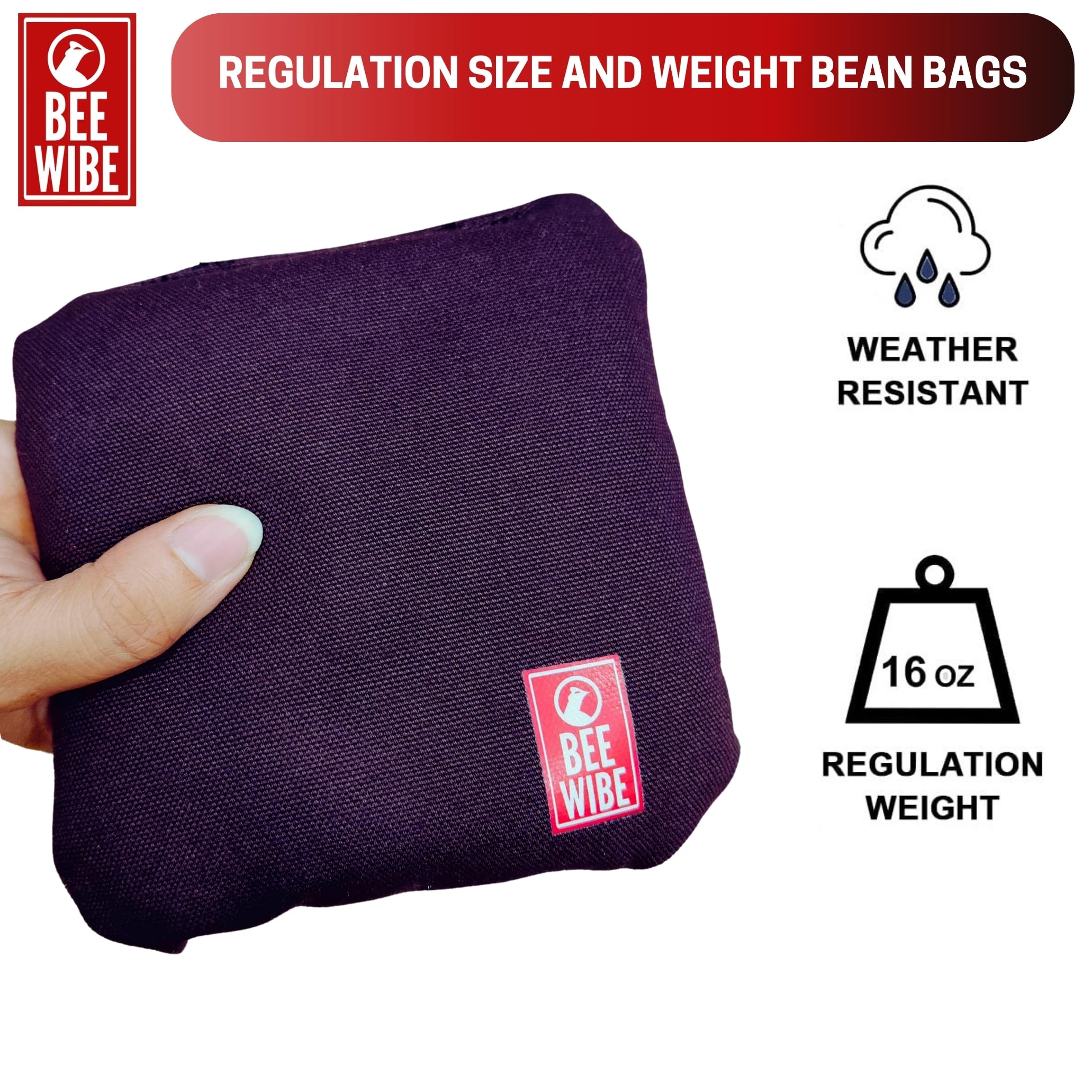 Set of 8 Regulation Cornhole Bags Double Sided, Weather Resistant Bean Bags for Cornhole Toss Game, Corn Hole Beans Bags with Tote Bag. (Brown/Black) 1