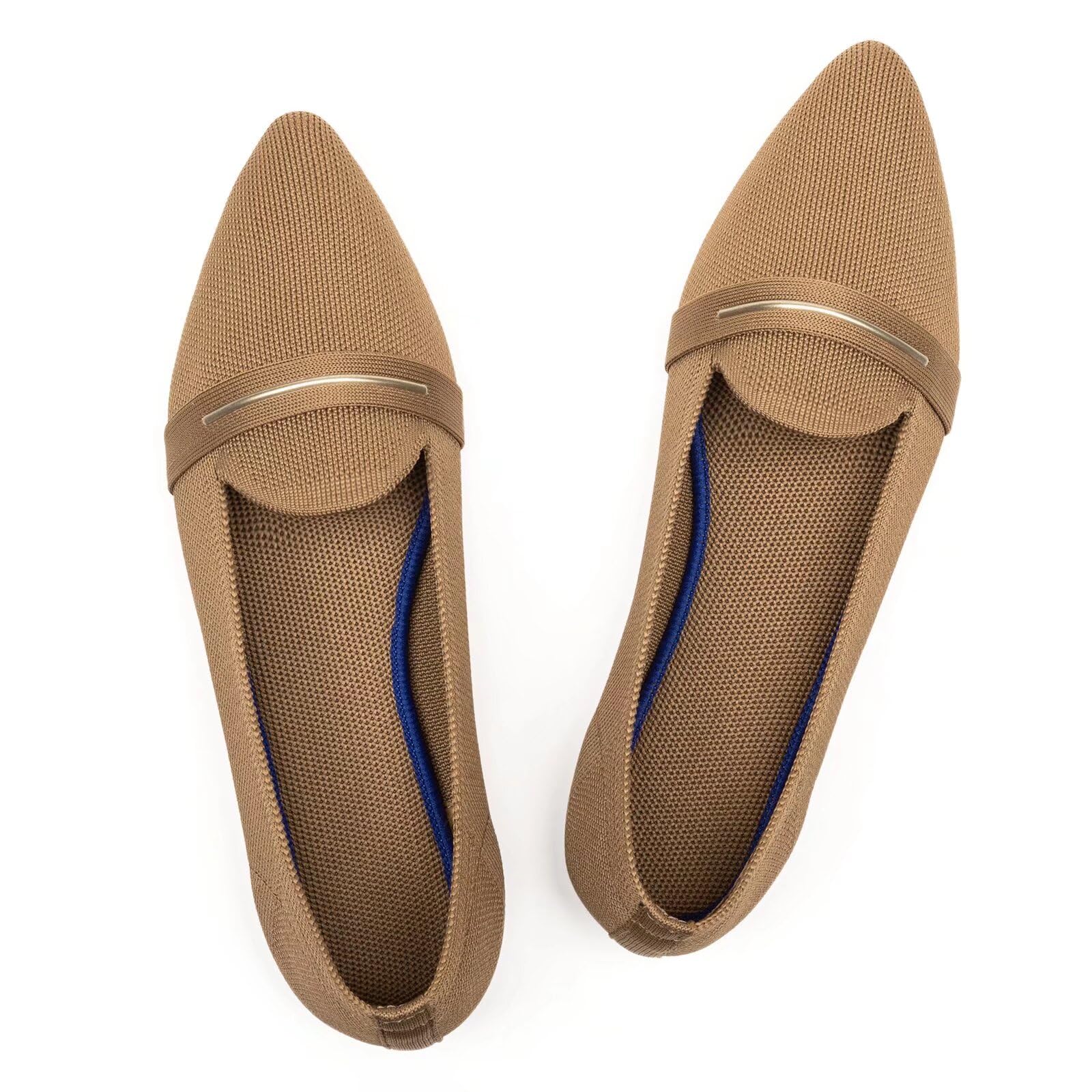 Frank Mully Damen-Loafer, lässig, flach, bequem, aus Strick, Klassische Loafer mit spitzer Zehenpartie, für Arbeit und Reisen
