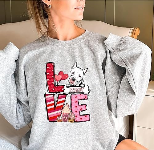 Miniatura 2 de NAZENTI Dogo argentino - Sudadera personalizada para el día de San Valentín, camisa personalizada para perro, linda camisa de San Valentín para