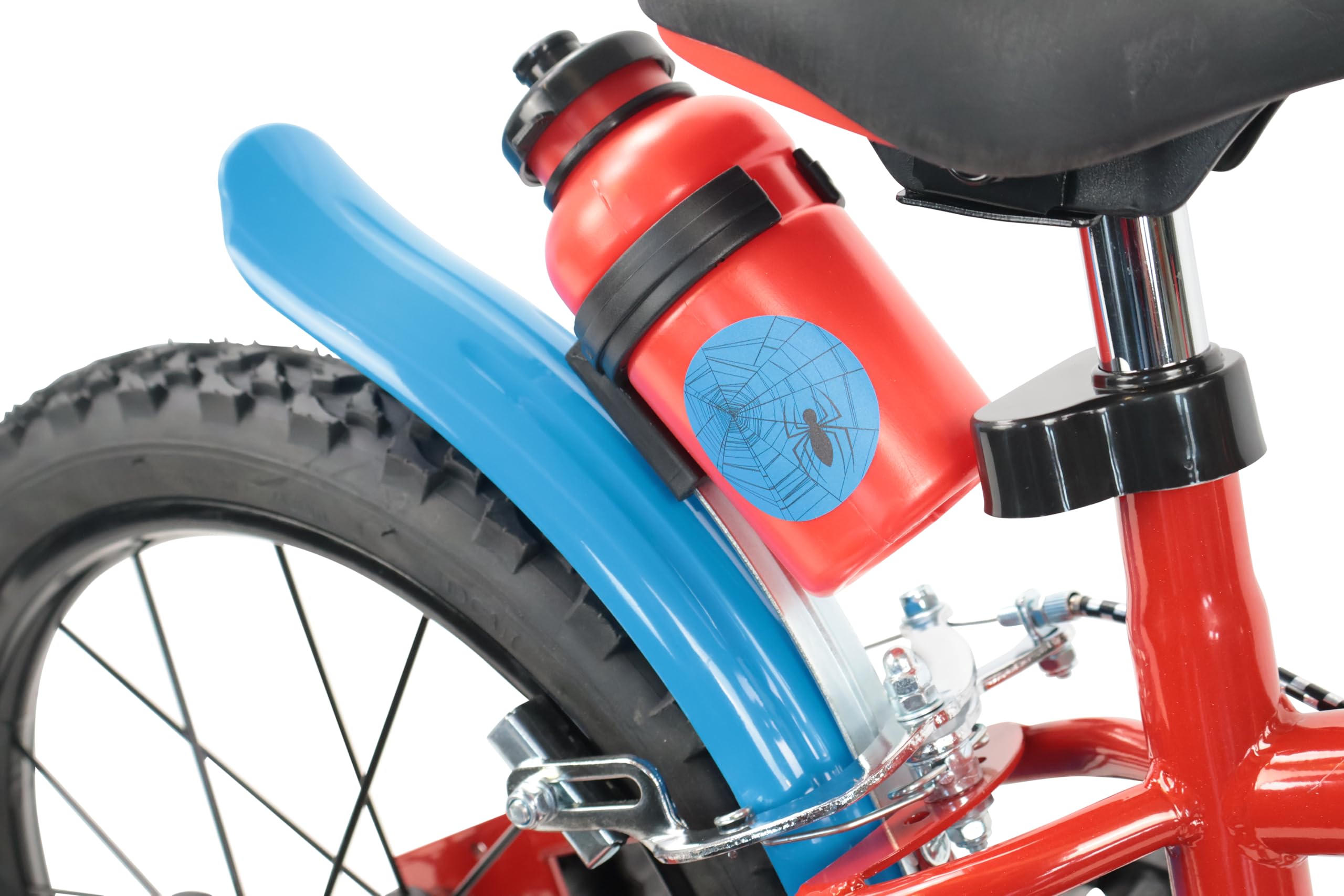 Denver Bike Bicicletta Bambino 16 Pollici Licensed Spiderman, 4-6 Anni, Rotelle Removibili, Freni Caliper Anteriore/Posteriore, Telaio Acciaio, Ruote Gonfiabili, Borraccia e Scudo