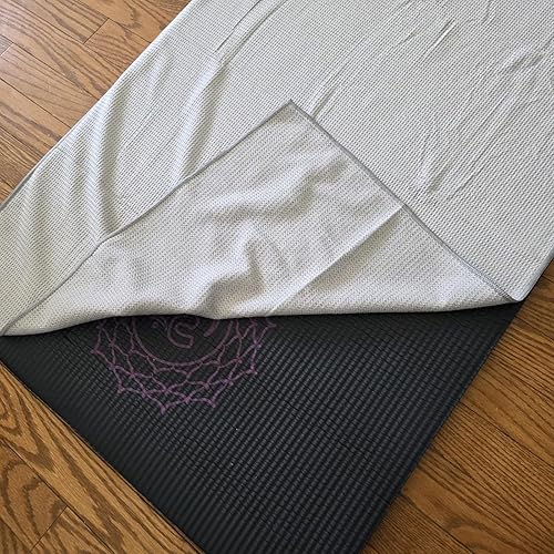Miniatura 2 de Paquete de 2 toallas de yoga caliente, toalla de esterilla de yoga con puntos de agarre, microfibra, toalla súper absorbente antideslizante para