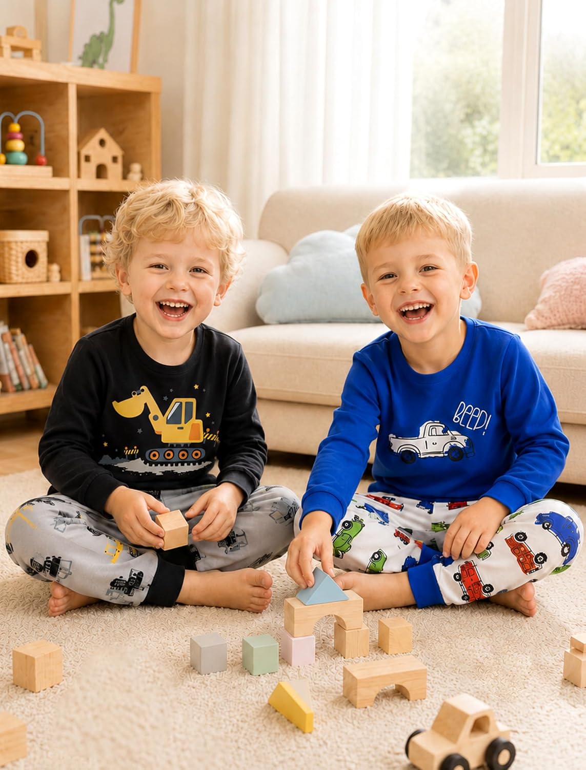 Mikrdoo Boys Pajama Set 2 Piece Toddler Kids Soft Stretch Sleepwear 18M-7Y