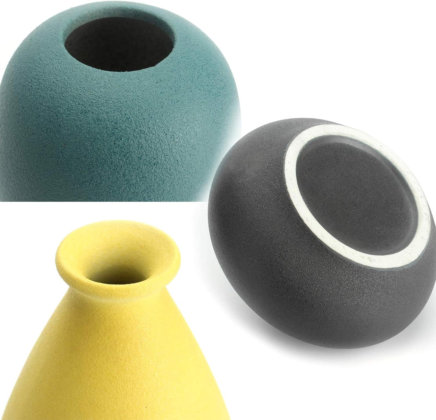 Small Ceramic Vase Decorative, Set of 4 Flower Bud Vases - Image 6