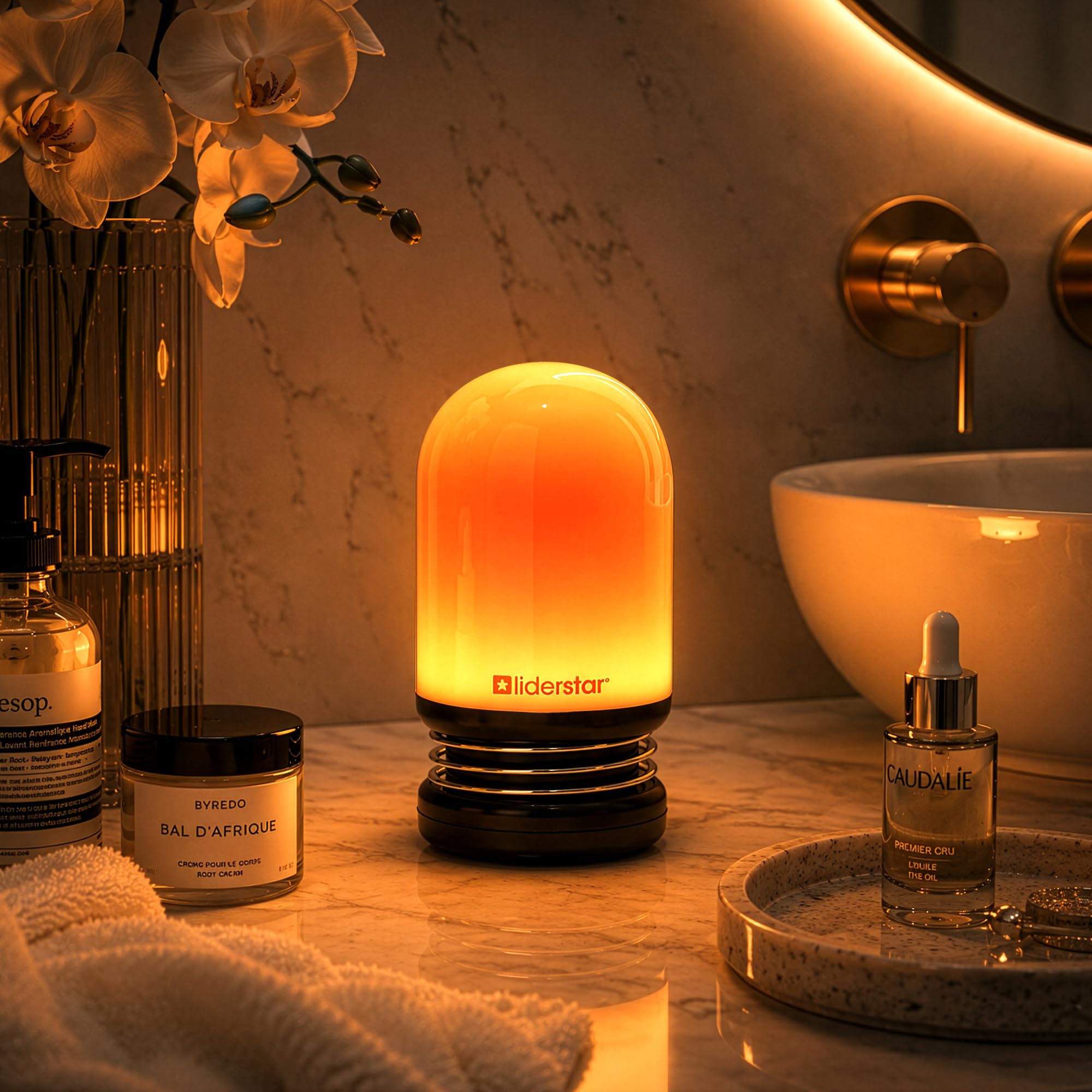 liderstar Red Light Night Lamp for Sleep, 3 Modes – Red, Amber &amp; Dual, Rechargeable Dimmable Bedside Lamp, Compact Portable Light for Bedroom, Nursery, Bathroom &amp; Travel