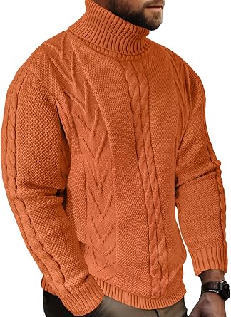 JEMLDL Mens Turtneck Pullover Sweaters Casual Pullover Sweater