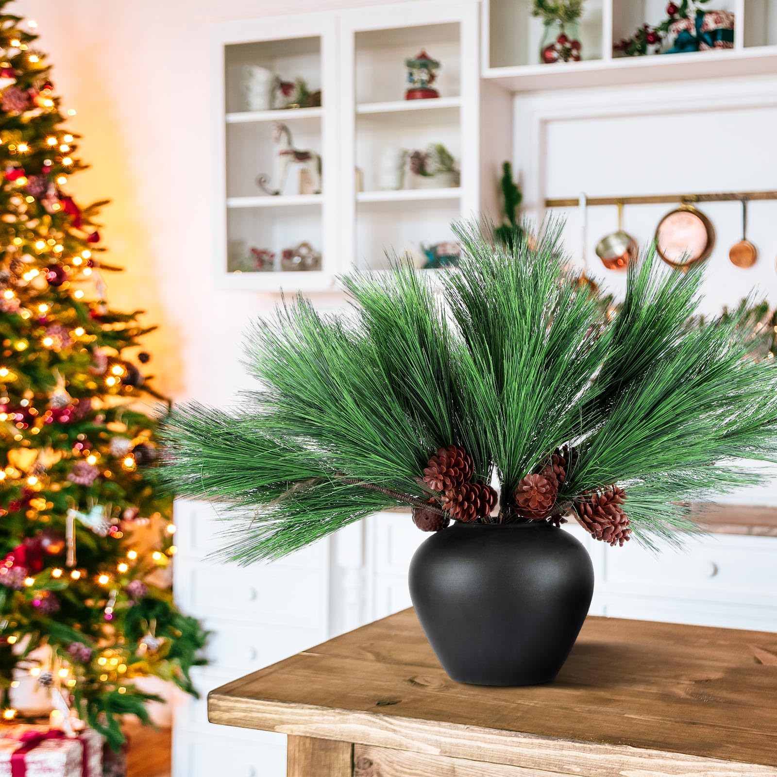 Home & KitchenGiegxin 10 Stück große künstliche Tannennadeln, 45 cm, Weihnachts-Tannenzweige mit Kegel, DIY, Handwerk, künstliche Tannennadeln, Zweige, künstliche grüne Tannenspieße