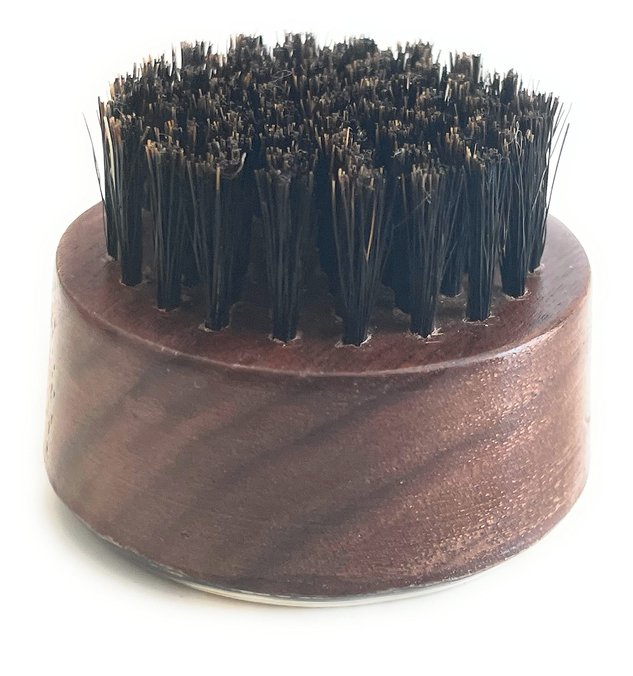 Premium Handmade Round Oxhorn Medium sztywne naturalne włosie dzika męska podróżna szczotka do pielęgnacji brody i włosów