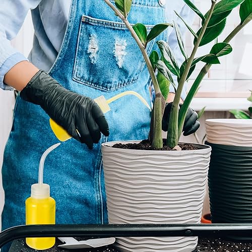 Miniatura 3 de Maxdot 24 botellas de plástico de 5 onzas, botellas de riego de plantas blancas transparentes a granel con etiquetas de escala de boca estrecha,