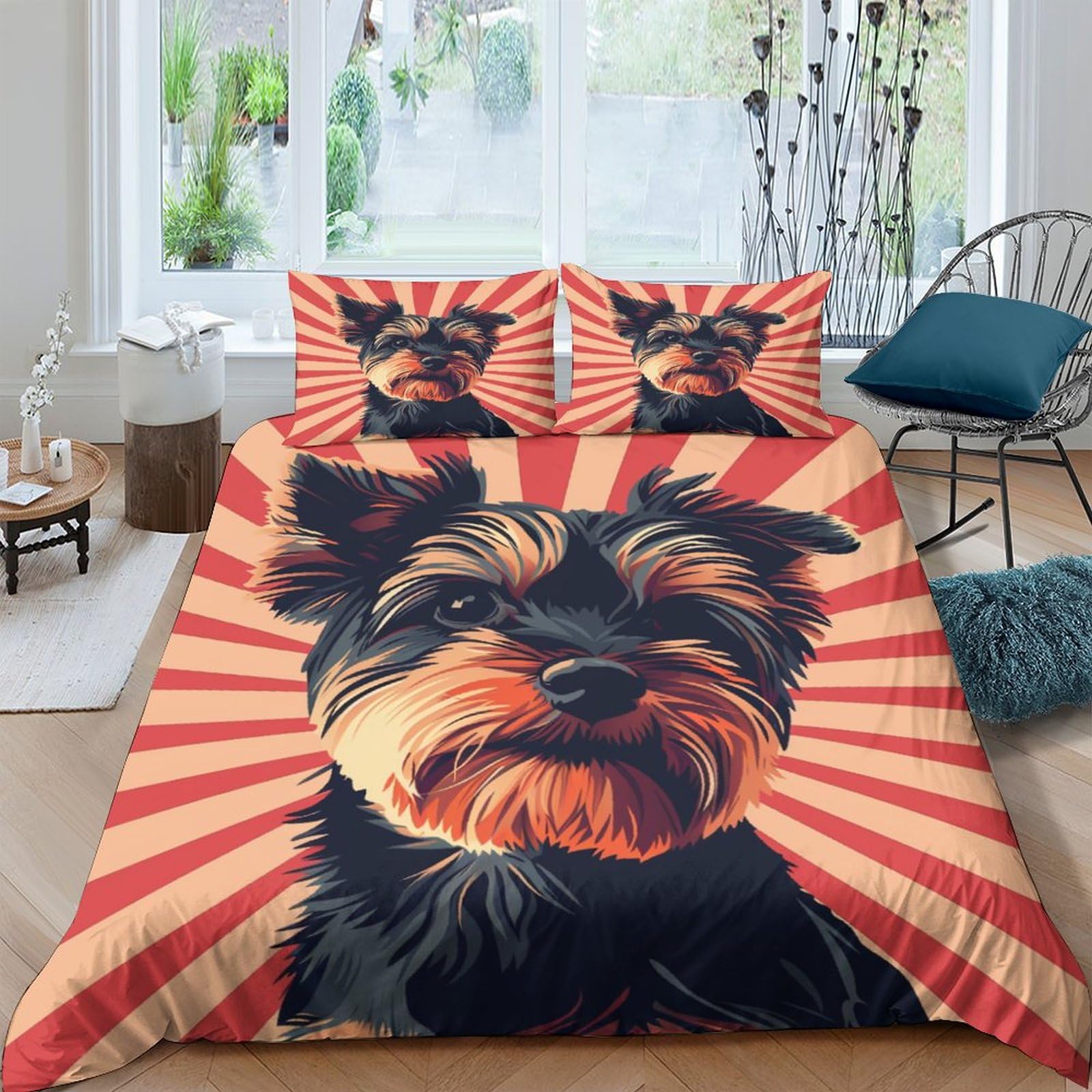 Housse de couette respirante avec fermeture éclair et taies d'oreiller Westie