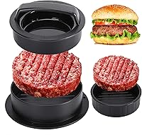 Vista 1 de Burger Press Hamburger Patty Maker Slider Press Stuffed Burger Patty Press Regular Burger Patties Cookery Mold 3 in 1 Non Stick Kitchen Barbecue Tool