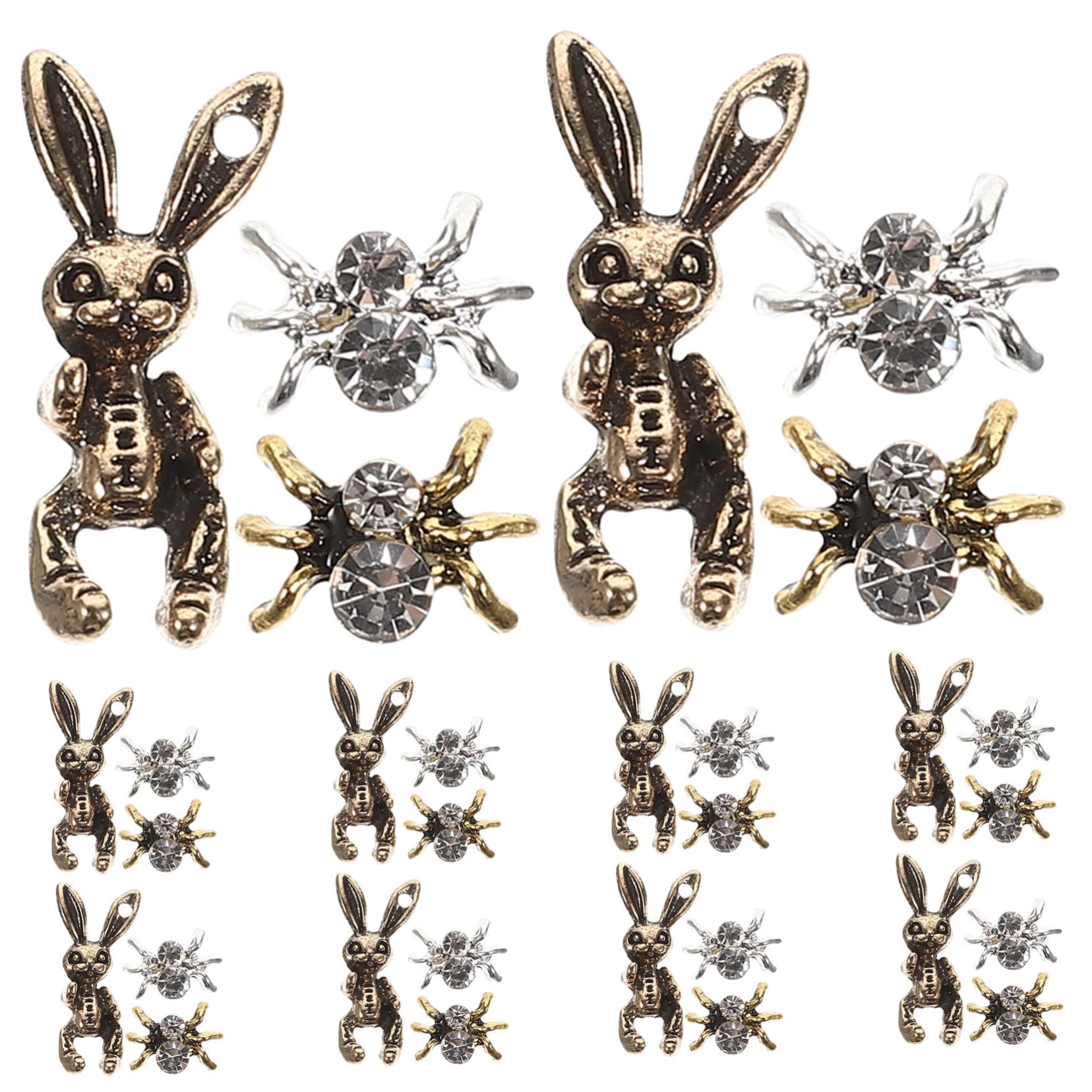 SHERCHPRY 5 set Gioielli Con Diamanti Per Unghie Ciondoli Metallici Per Unghie Accessori Per Unghie Ciondoli In Lega Scura Per Unghie Decorazioni Per Unghie Gioielli Per 30 pezzi*5
