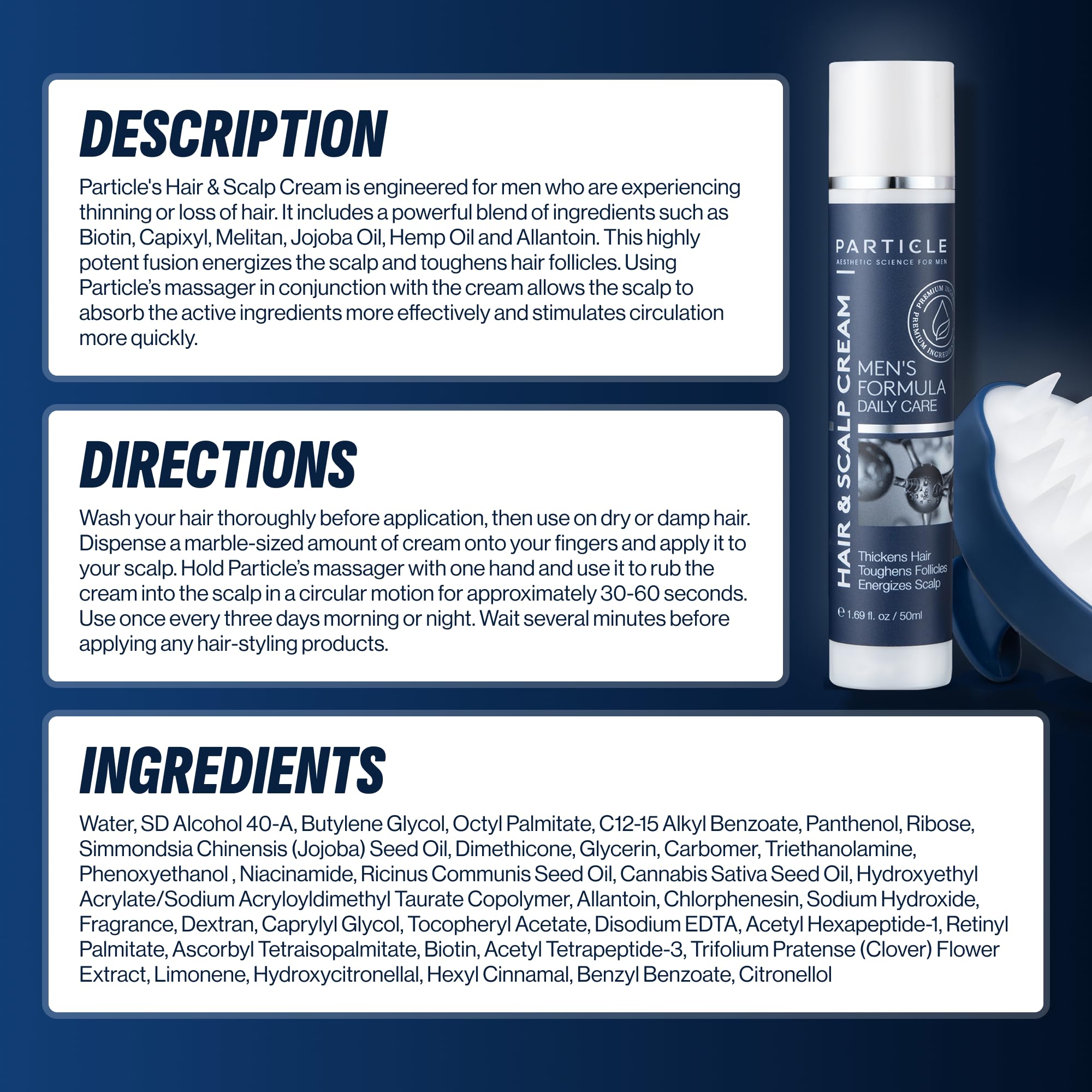 Particle Hair & Scalp Cream with Biotin and Scalp Massager