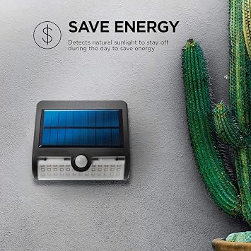 Home Zone Security Motion Sensor Outdoor Light - Solar Light Outdoor Dual Lighting Mode Wall Mounted Accent and Flood Light, 2-Pack, Black, ELI1072G