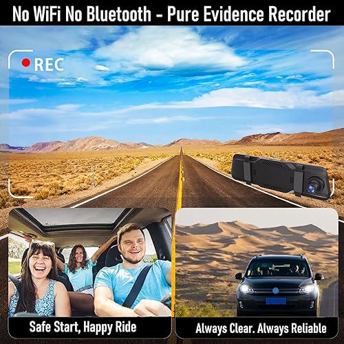 Miniatura 9 de JOMISE G814 11" 4K+2.5K Cámara de Espejo Retrovisor — Sin WiFi/Bluetooth, Cámara de Salpicadero Frontal y Trasera, Grabadora de Evidencia Pura,