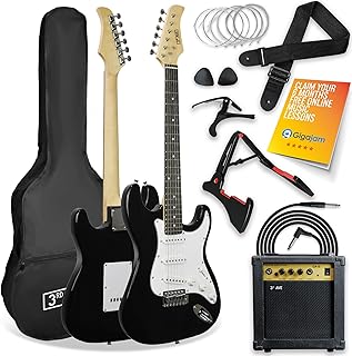 3rd Avenue XF Full Size 4/4 Electric Guitar Ultimate Kit with 10W Amp, Cable, Stand, Gig Bag, Strap, Spare Strings, Picks,...