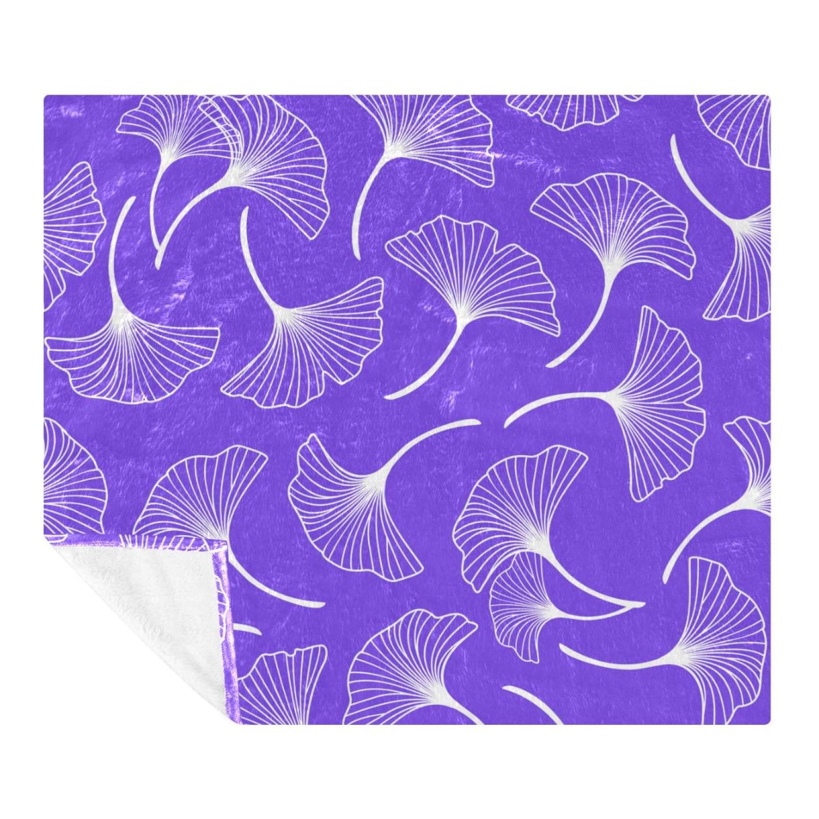 Couverture plaid polaire douce Ginkgo pour adulte et enfant - Idée cadeau lit et voyage