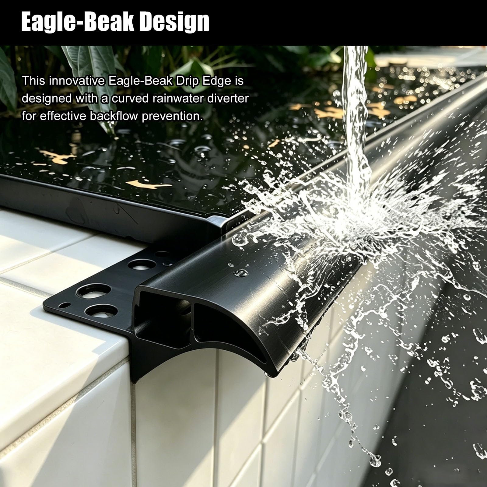 Deflector De Lluvia Y Borde De Goteo Resistente A La Intemperie para Protección De Exteriores; Protector contra El Goteo para Ventanas (58 Mm De