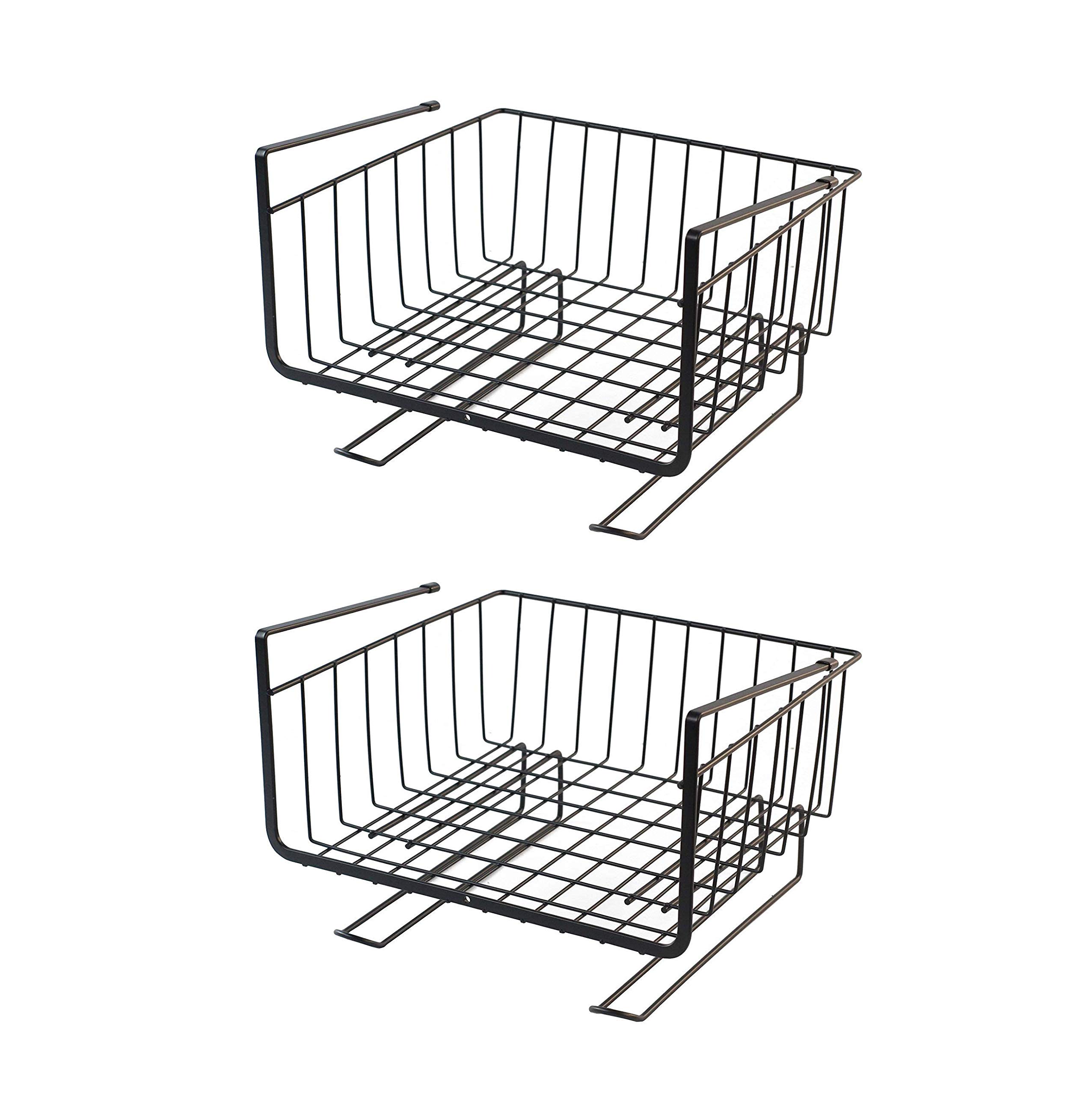 Styleys Multifunctional Cast Iron Kitchen Under Cabinet Shelf Basket Wire Rack Organizer Storage with Tissue Holder, S11088, Black, Pack of 2 (B084YXZTMT) Amazon Price History, Amazon Price Tracker