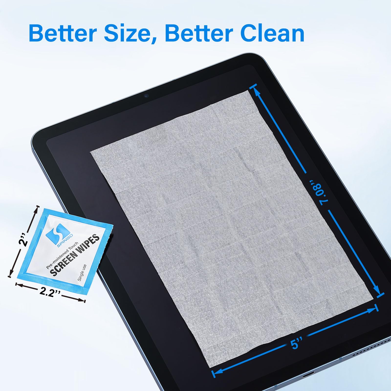 Toallitas limpiadoras de pantalla táctil, prehumedecidas y envueltas individualmente para iPad, iPhone, lentes, control remoto de drones, fórmula sin rayas (200 unidades)