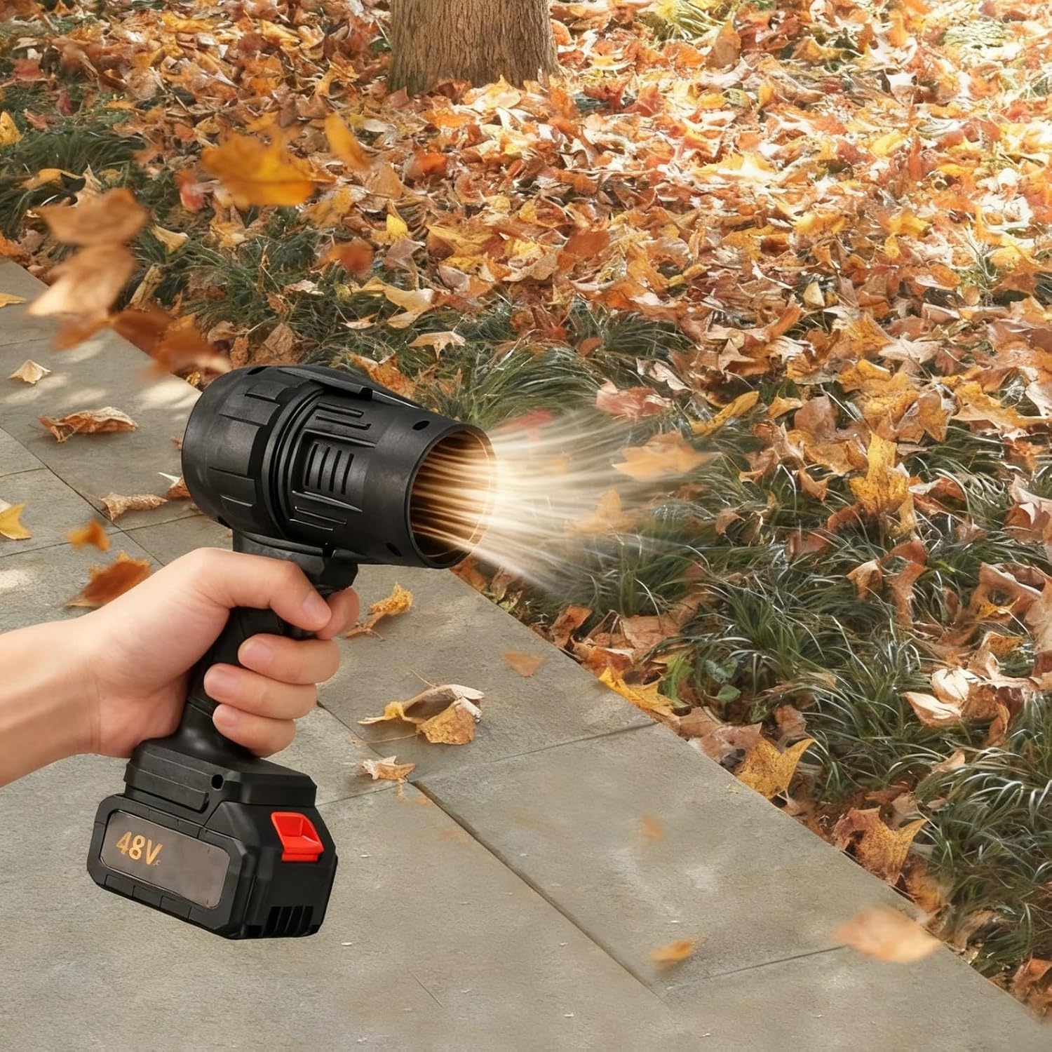 48V Cordless Blower, Powerful Electric Air Tool for Yard Cleaning