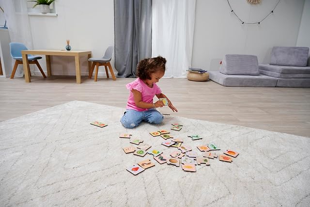Foto 8 de 8 de Eichhorn Puzzle Montessori de Madera, Frutas y Verduras, 34 Piezas con imágenes Reales, FSC