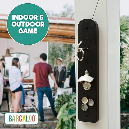 Miniatura 6 de Barcaloo Juego de gancho y anillo con abridor de botellas y captura magnética de tapa de botellas, juego de lanzamiento de anillos para adultos para