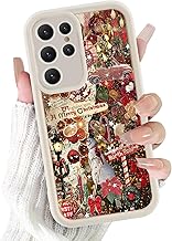 Phoona Christmas Cover for Samsung Galaxy S25 Ultra 5G 6.9 Inches, Silicone Mobile Phone Case Aesthetic Pattern Design Protection Camera Shockproof Anti-Scratch Christmas Case Girls, Human Snow
