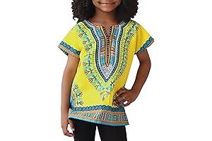 Dashiki Cotton Child's Shirt: African Tribal Wear for Boys and Girls