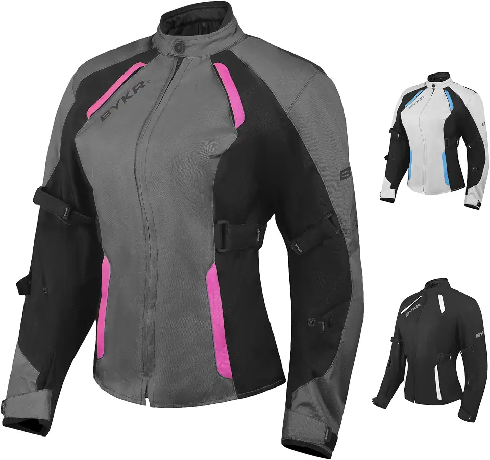 BYKR Jaqueta feminina de motocicleta para mulheres, esportes motorizados, enduro, motociclista, aventura, CE, blindada, esportes motorizados, jaquetas protetoras