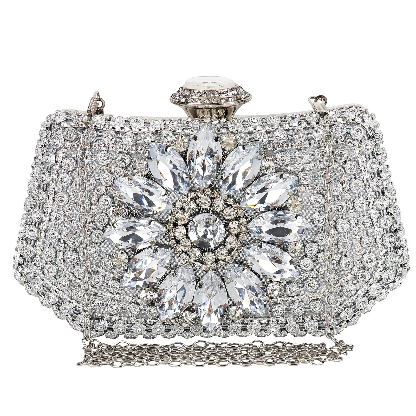 Women's Sparkly Rhinestone Clutch Purse Evening Shoulder Bag