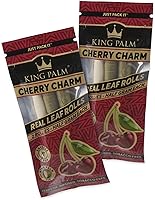Vista 1 de King Palm Flavors Rollie Size Cones - 2 Pack, 4 Rolls Terpene Infused - Squeeze & Pop Pre Rolls - Organic Flavored Cones - (Cherry Charm)