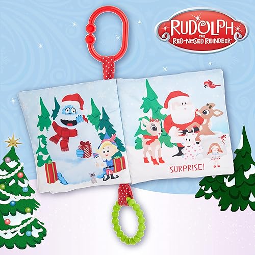 Miniatura 6 de KIDS PREFERRED Rudolph The Red-Nosed Reindeer On The Go - Libro de mordedor, arrugado suave, espejo, juguete navideño de Navidad, niños y niñas de 0