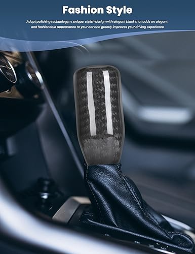 Miniatura 4 de Pomo de palanca de cambios de automóvil, palanca de cambios de fibra de carbono, perilla universal de fibra de carbono, perilla de palanca de