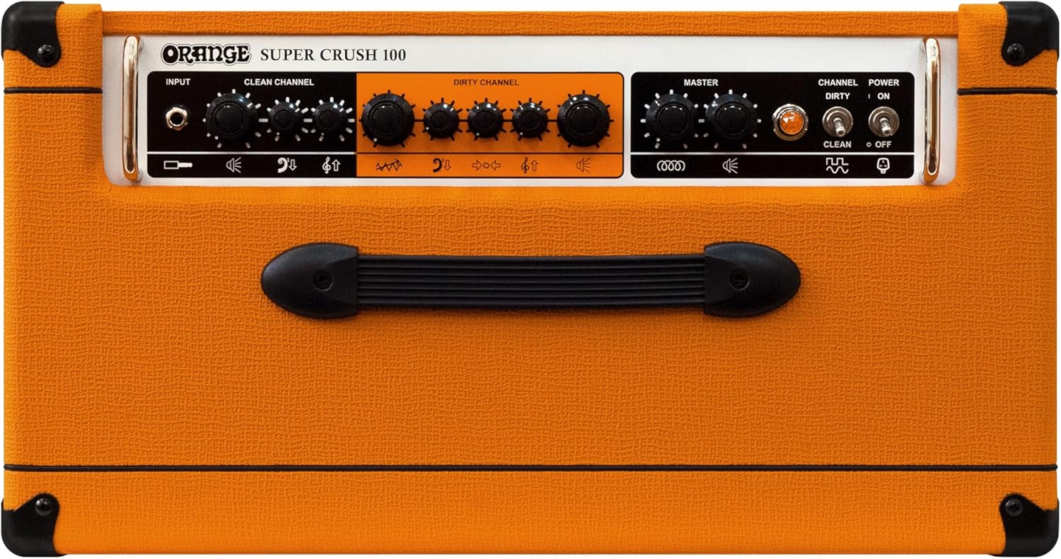 Orange Super Crush 100 Combo Ampkaldırıcı, arka view bağlantıları gösteriyor