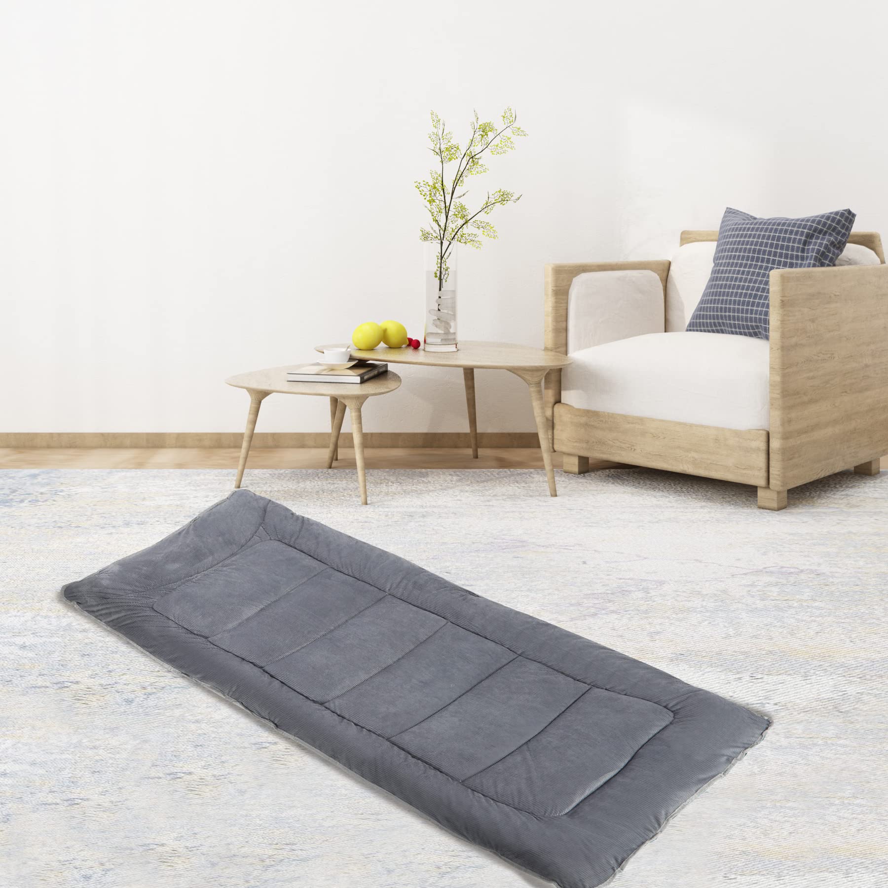 REDCAMP morbido cuscino da campeggio, letto pieghevole 190x70 cm, cotone spesso, imbottitura poliestere di alta qualità, grigio scuro