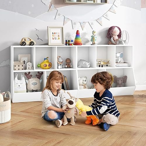 Miniatura 7 de Nightcore Gabinete de almacenamiento de juguetes de 5 cubos, organizador de almacenamiento de juguetes con kits anticaídos, estantería y estantería