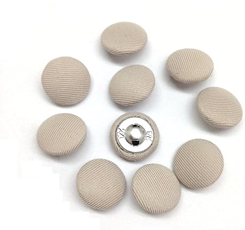 Vista 115 de PEPPERLONELY 10 piezas de tela de 0.394 in cubierta con botones redondos de vástago de metal, azul marino