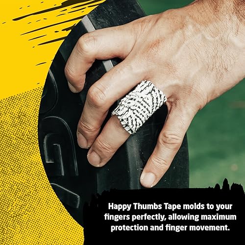 Miniatura 8 de Happy Thumbs Tape Company - Cinta de agarre para gimnasio y gancho - Protección de pulgar y dedos - para entrenamiento cruzado, levantamiento de