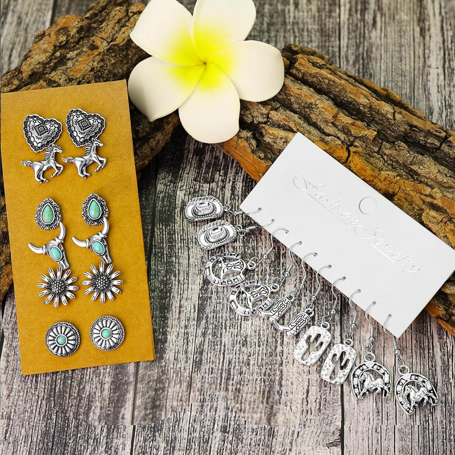 11 Pairs Cowgirl Earrings Rhinestone Vintage Rodeo Cowboy Boot Earrings Texas Cowgirl Boot Hat Dangle Drop Earrings Western Earrings for Women Trendy - Image 3