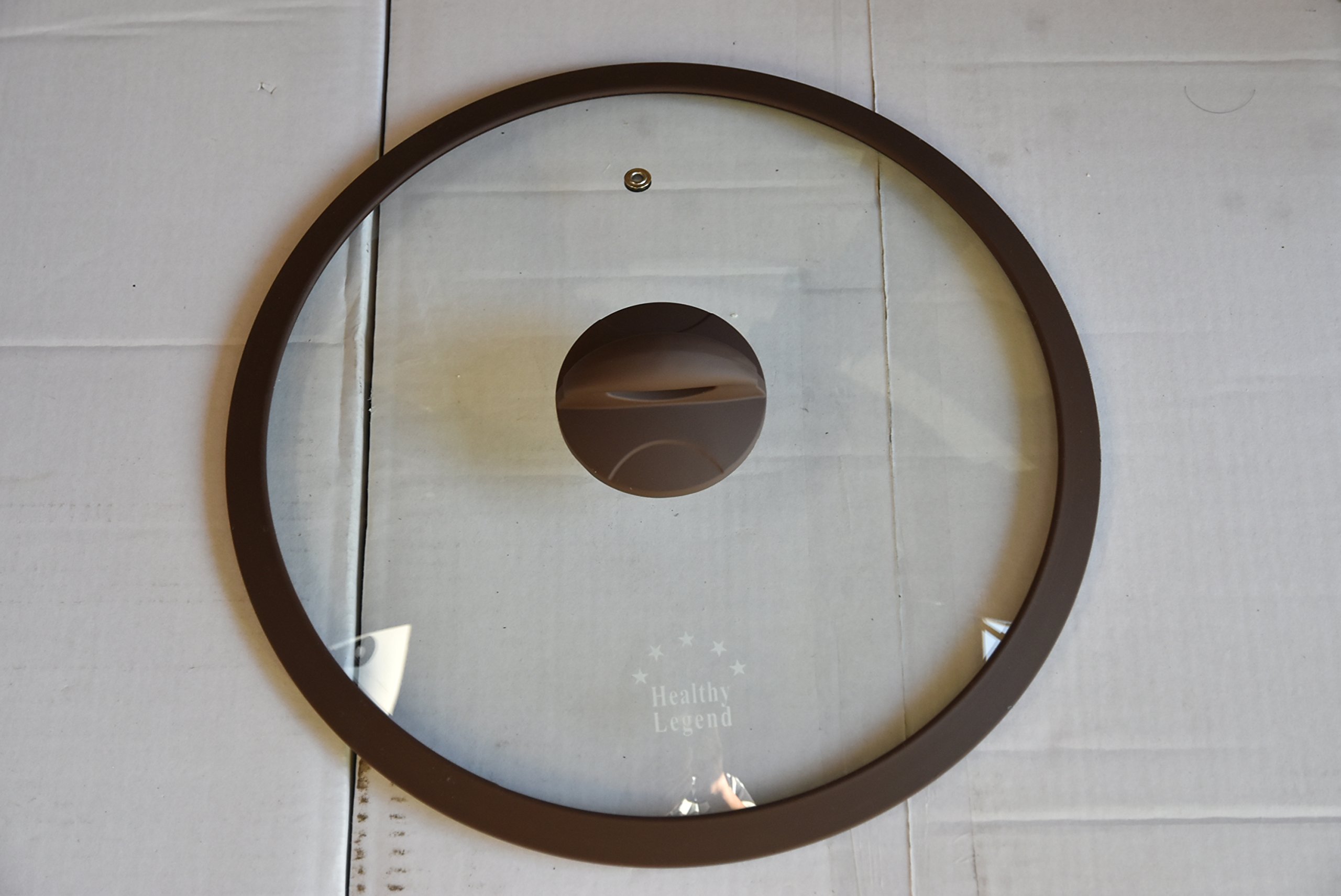 Healthy Legend 12" (30cm) Tempered Glass Lid for Cookware with High Temp Silicone Rim - Compact, Transparent, Round, Silicone Lid, Cookware Lid
