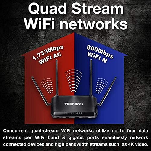 Miniatura 6 de TRENDnet AC2600 MU-MIMO, enrutador Gigabit inalámbrico, equipado con antenas de formación de haces ideal para transmisión extrema 4K y juegos sin