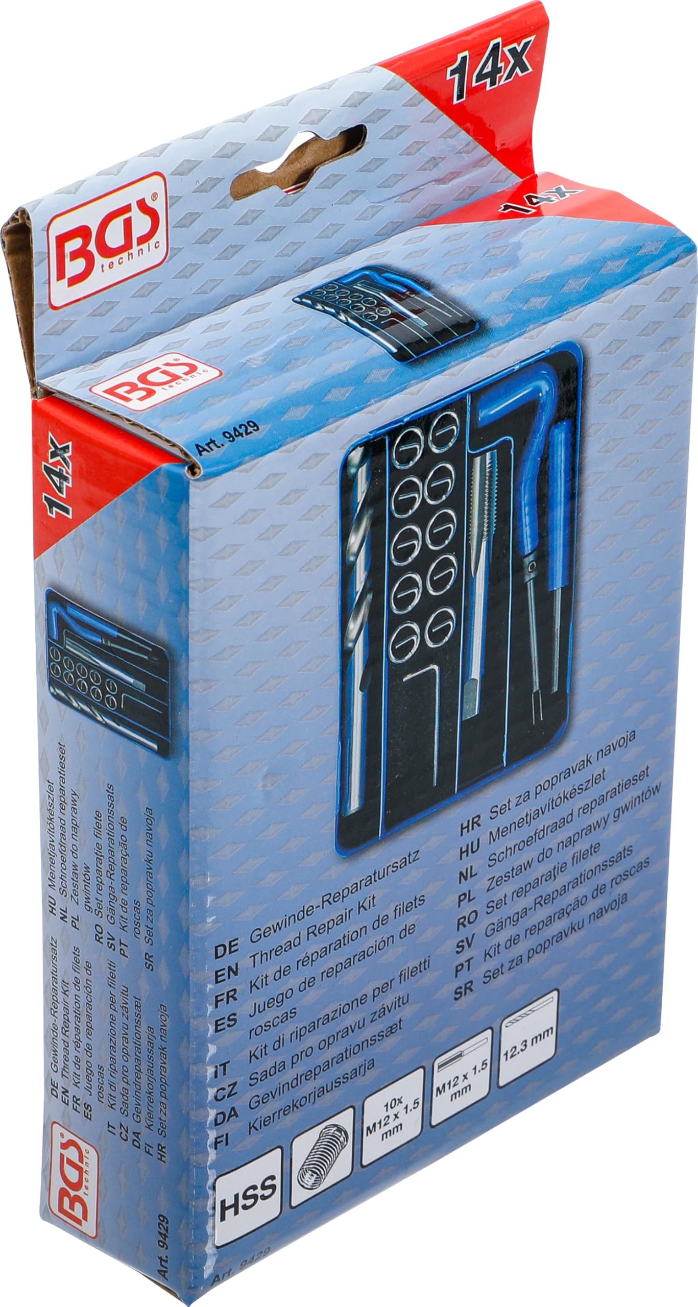 BGS 9436 Schroefdraad reparatie set | M11 x 1,5 mm | 14-delig BGS 9436 Schroefdraad reparatie set | M11 x 1,5 mm | 14-delig