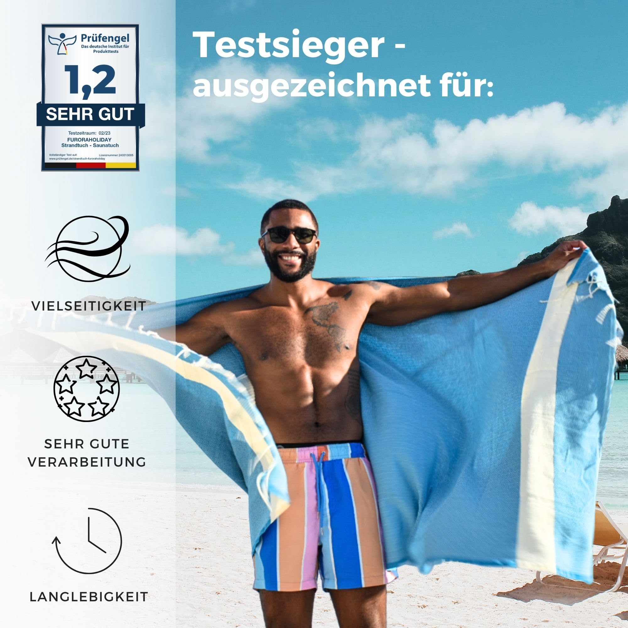 Luum Saunahandtuch 90x180cm 2er Set - Baumwolle Hamamtuch Schnelltrocknend