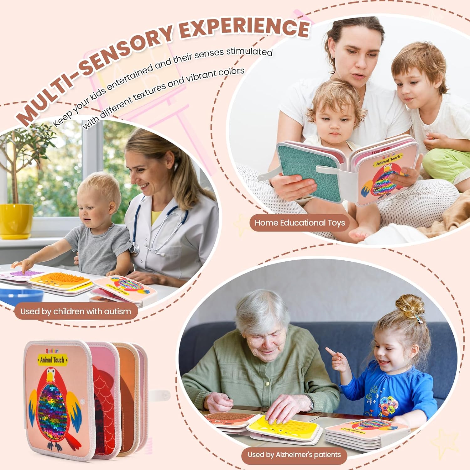 Sensory Toys Busy Book Textured Sensory Mats Book Sensory Toys for Autism Quiet Book Sensory Product