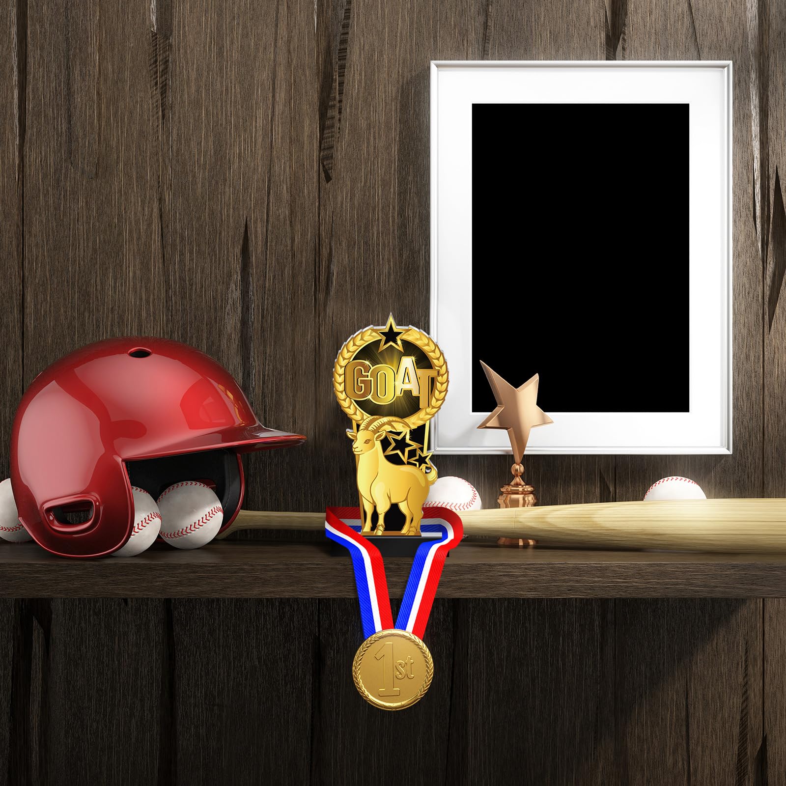 6 piezas de premios de trofeo de cabra, premios divertidos de la oficina de cabras, premio de cabra para compañeros de trabajo de la Liga de Jefes, compañeros de trabajo, amigos, campeón, mamá