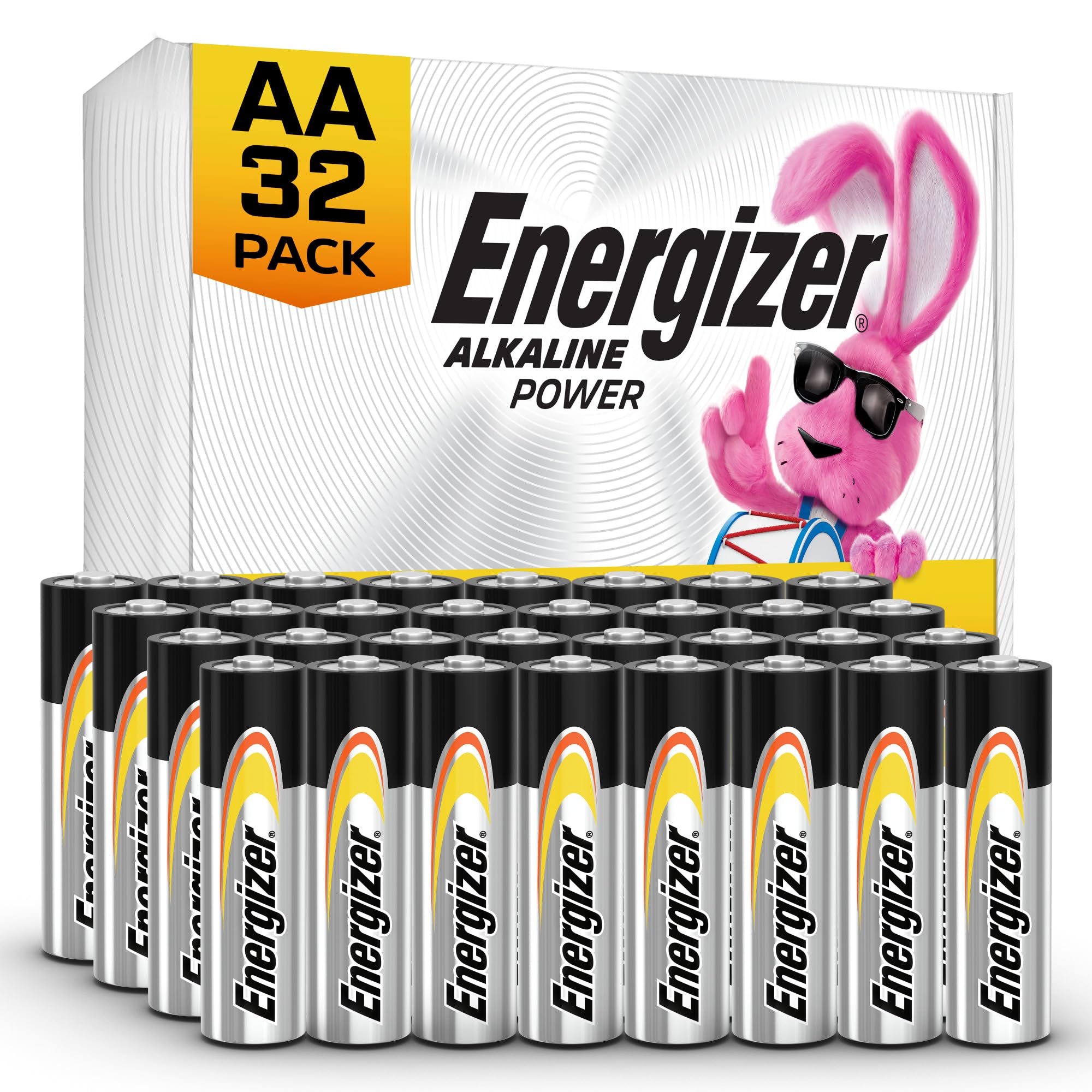 Energizer AA Batteries Alkaline Power, 32 Count Alkaline Double A Battery Pack